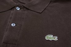 画像5: 90s LACOSTEラコステ ワンポイント コットン 鹿の子 ポロシャツ 焦げ茶 6★284 (5)