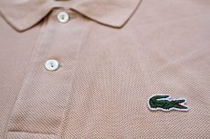 画像4: 00s LACOSTEラコステ ワンポイント コットン 鹿の子 ポロシャツ ベージュ 7★279 (4)