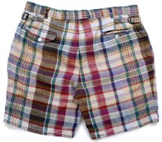 画像2: 00s ポロ ラルフローレン India Madras マドラスチェック リネン ショートパンツ W36★ショーツ (2)