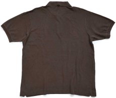 画像2: 90s LACOSTEラコステ ワンポイント コットン 鹿の子 ポロシャツ 焦げ茶 6★284 (2)