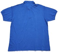 画像2: 90s LACOSTEラコステ ワンポイント コットン 鹿の子 ポロシャツ 濃青 6★261 (2)
