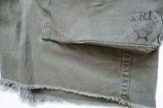 画像8: 00s ポロ ラルフローレン Shorts Drill Khaki ビンテージ加工 HBT ヘリンボーンツイル カットオフ カーゴ ショートパンツ W32★ショーツ (8)