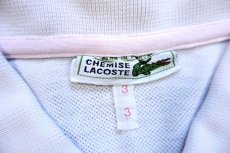 画像4: 70s フランス製 CHEMISE LACOSTE ラコステ ワンポイント コットン 鹿の子 ポロシャツ 薄ピンク 3★267 (4)