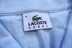 画像4: 00s LACOSTE SPORT スポーツ ラコステ ワンポイント コットン 鹿の子 ポロシャツ 水色 4 (4)