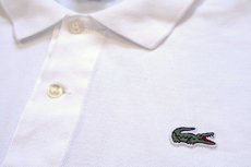 画像5: 00s LACOSTEラコステ ワンポイント コットン 鹿の子 ポロシャツ 白 7★266 (5)