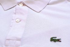 画像5: 70s フランス製 CHEMISE LACOSTE ラコステ ワンポイント コットン 鹿の子 ポロシャツ 薄ピンク 3★267 (5)