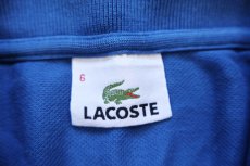 画像4: 90s LACOSTEラコステ ワンポイント コットン 鹿の子 ポロシャツ 濃青 6★261 (4)