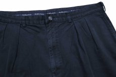 画像3: 90s ポロ ラルフローレン TYLER SHORT ツータック コットン チノ ショートパンツ 黒 W42★ショーツ (3)