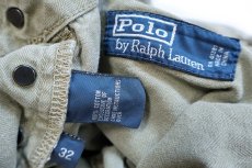 画像5: 00s ポロ ラルフローレン Shorts Drill Khaki ビンテージ加工 HBT ヘリンボーンツイル カットオフ カーゴ ショートパンツ W32★ショーツ (5)