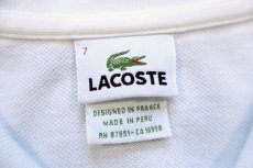 画像4: 00s LACOSTEラコステ ワンポイント コットン 鹿の子 ポロシャツ 白 7★266 (4)