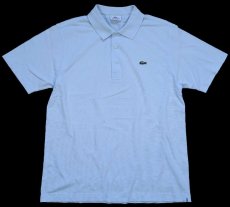 画像1: 00s LACOSTE SPORT スポーツ ラコステ ワンポイント コットン 鹿の子 ポロシャツ 水色 4 (1)