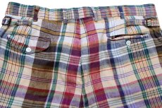 画像4: 00s ポロ ラルフローレン India Madras マドラスチェック リネン ショートパンツ W36★ショーツ (4)