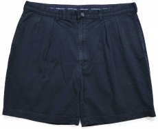 画像1: 90s ポロ ラルフローレン TYLER SHORT ツータック コットン チノ ショートパンツ 黒 W42★ショーツ (1)