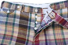 画像3: 00s ポロ ラルフローレン India Madras マドラスチェック リネン ショートパンツ W36★ショーツ (3)
