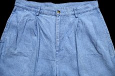 画像3: 90s nauticaノーティカ ツータック コットン シャンブレー ショートパンツ W32★ショーツ (3)