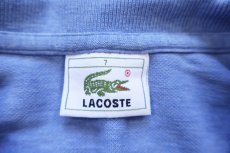 画像4: 80s LACOSTEラコステ ワンポイント コットン 鹿の子 ポロシャツ 杢ブルー 7★269 (4)