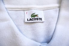 画像4: 00s LACOSTEラコステ ワンポイント コットン 鹿の子 ポロシャツ 白 7★265 (4)