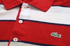 画像5: 90s LACOSTEラコステ マルチボーダー コットン 鹿の子 ポロシャツ 5 (5)