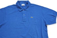 画像3: 90s LACOSTEラコステ ワンポイント コットン 鹿の子 ポロシャツ 濃青 6★261 (3)