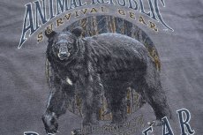 画像4: 90s USA製 ANIMAL REPUBLIC SURVIVAL GEAR BLACK BEAR ベア アート コットンTシャツ チャコールグレー L (4)