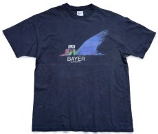 画像2: 90s USA製 Hanes SV BAYER WUPPERTAL ロゴ コットンTシャツ 黒 フェード XL (2)