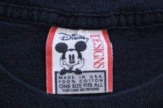画像4: 90s USA製 Disneyディズニー MICKEY ミッキー マウス ブリーチ コットンTシャツ 黒 (4)
