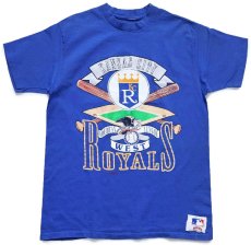 画像2: 90s USA製 MLB KANSAS CITY ROYALS コットンTシャツ 青 (2)