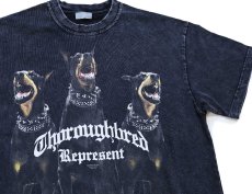 画像1: REPRESENTS MAN Thoroughbred ドーベルマン ドッグ アート ピグメントダイ Tシャツ 黒 L (1)