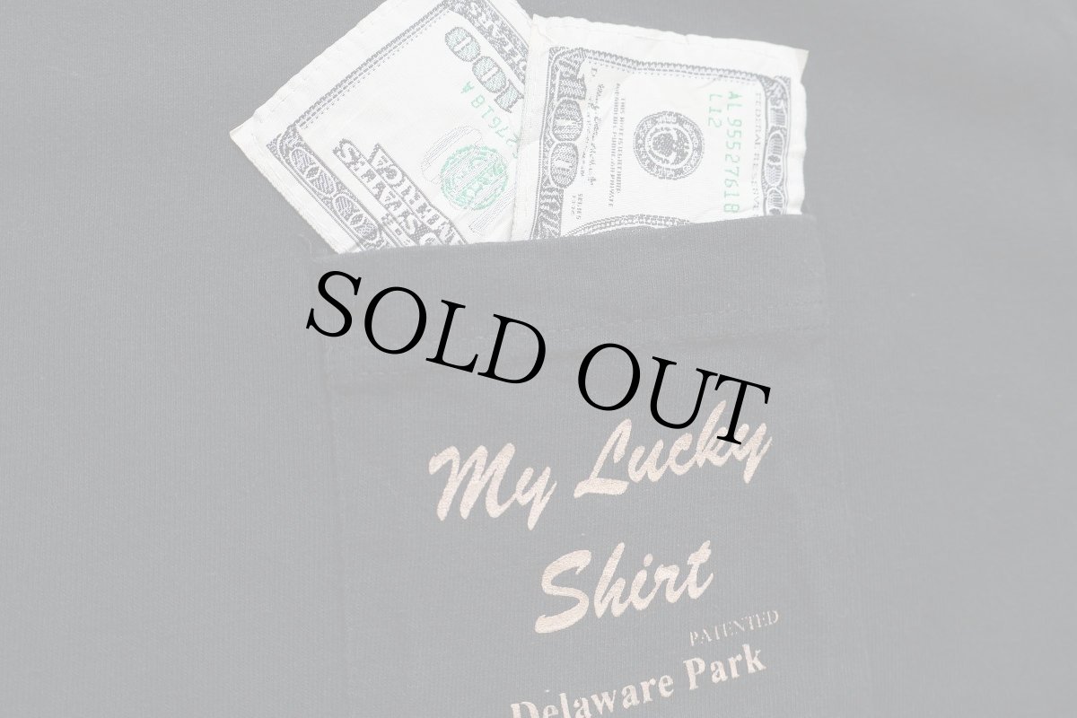 画像4: 90s USA製 My Lucky Shirt Delaware Park 100ドル紙幣 ポケット付き コットンTシャツ 黒 L (4)