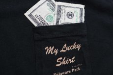 画像4: 90s USA製 My Lucky Shirt Delaware Park 100ドル紙幣 ポケット付き コットンTシャツ 黒 L (4)