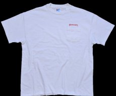 画像2: 90s USA製 Hanes HOT POCKETS ロゴ ポケット付き コットンTシャツ 生成り XL (2)