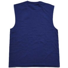 画像3: デッドストック★00s FRUIT OF THE LOOM 無地 前V ノースリーブ コットンTシャツ 紺 (3)