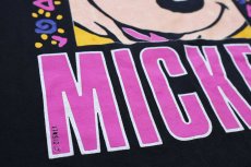 画像4: 90s ポルトガル製 DISNEYディズニー MICKEY ミッキー マウス アート コットンTシャツ 黒 XXL★特大 (4)