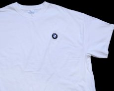 画像1: 00s Hanes BMW ロゴ刺繍 コットンTシャツ 白 2XL★特大 (1)