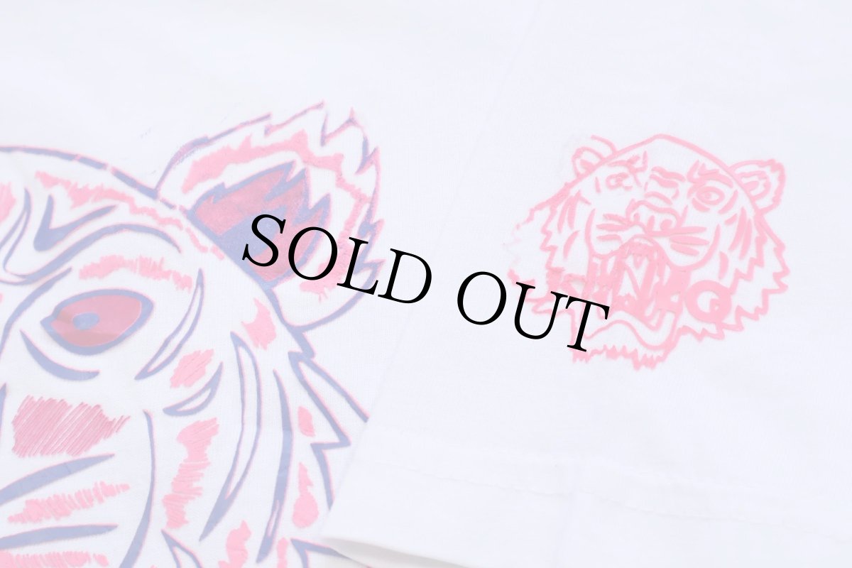 画像5: フランス製 KENZO PARIS ケンゾー タイガー ロゴ コットンTシャツ 白 XL★ユーロ (5)