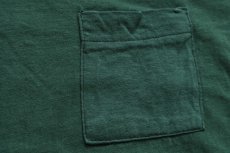 画像5: 70s USA製 FRUIT OF THE LOOM 無地 コットン ポケットTシャツ 緑 L (5)