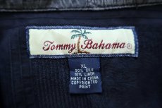 画像4: Tommy Bahama トミーバハマ パッチワーク オープンカラー 半袖 シルク×リネンシャツ 黒 XL (4)