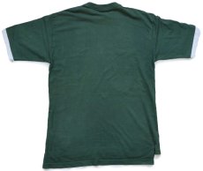 画像3: 90s Levi'sリーバイス ツーホース ロゴ レイヤードネック&スリーブ コットンTシャツ 緑×杢ライトグレー フェード M (3)
