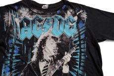 画像3: 00s AC/DC Angus Young オールオーバープリント コットン バンドTシャツ 黒 S (3)