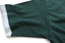 画像6: 90s Levi'sリーバイス ツーホース ロゴ レイヤードネック&スリーブ コットンTシャツ 緑×杢ライトグレー フェード M (6)