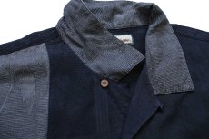 画像5: Tommy Bahama トミーバハマ パッチワーク オープンカラー 半袖 シルク×リネンシャツ 黒 XL (5)