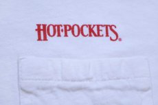 画像4: 90s USA製 Hanes HOT POCKETS ロゴ ポケット付き コットンTシャツ 生成り XL (4)