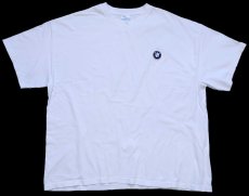 画像2: 00s Hanes BMW ロゴ刺繍 コットンTシャツ 白 2XL★特大 (2)