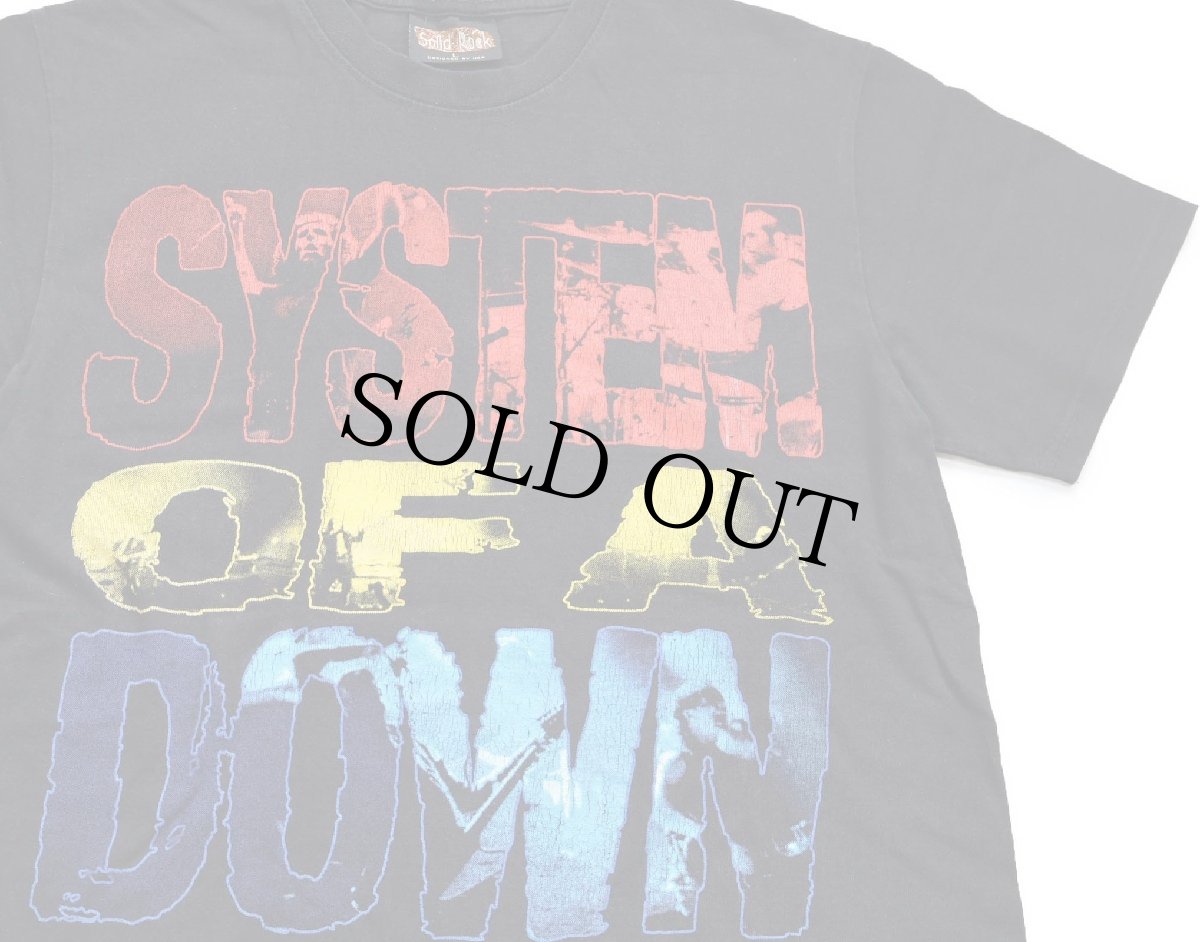 画像1: 00s SYSTEM OF A DOWN システムオブアダウン 両面プリント コットン バンドTシャツ 黒 L (1)