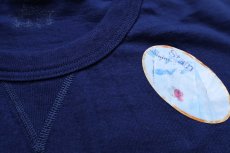 画像4: デッドストック★00s FRUIT OF THE LOOM 無地 前V ノースリーブ コットンTシャツ 紺 (4)
