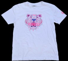 画像2: フランス製 KENZO PARIS ケンゾー タイガー ロゴ コットンTシャツ 白 XL★ユーロ (2)