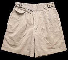 画像1: 90s ROBERT STOCK ツータック コットンツイル グルカショーツ ショートパンツ カーキ W32 (1)
