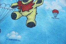 画像4: 00s Grateful Dead グレイトフルデッド デッドベア スカイダイビング タイダイ染め コットン バンドTシャツ 水色 (4)