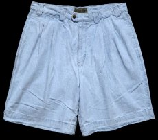 画像1: 90s DOCKERSドッカーズ well worn ツータック コットン ダンガリー ショートパンツ W34★Levi'sリーバイス ショーツ (1)