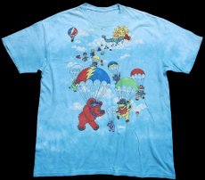 画像2: 00s Grateful Dead グレイトフルデッド デッドベア スカイダイビング タイダイ染め コットン バンドTシャツ 水色 (2)